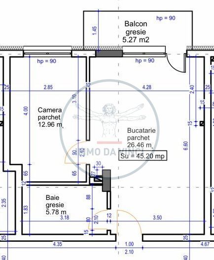 Apartament modern 2 camere + Parcare | Zona VIVO (Str. Avram Iancu) - Schiță 12