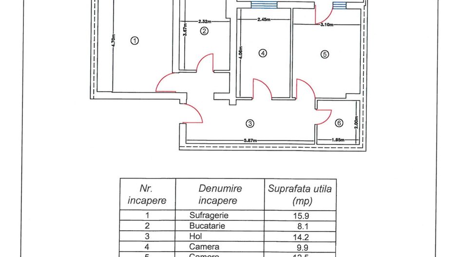 Apartament cu 3 camere, etaj 3, mobilat și utilat, zona GARĂ; - Poză 13