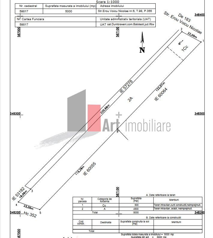 5000 mp la 25 euro mp-Balotesti Dumbraveni Str. Erou Voicu Nicolae - Poză 3
