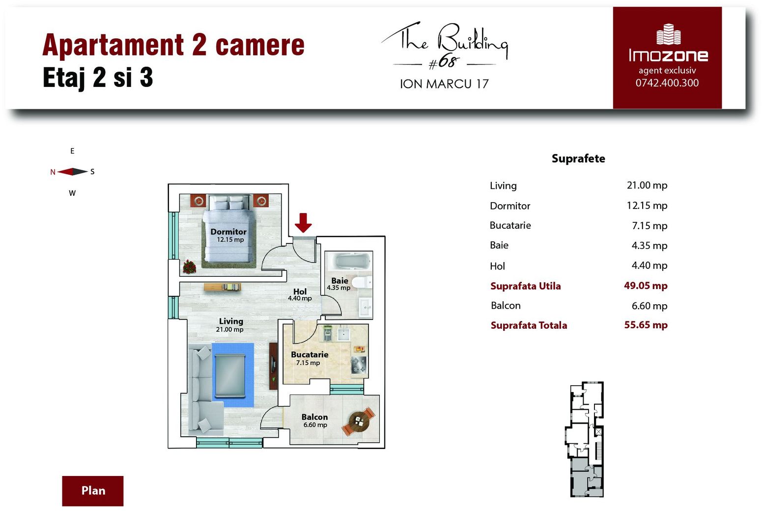 Apartament 2 camere, decomandat, etaj 1/5, Dr. Taberei - Plaza Mall  Comision 0% - Poză 1