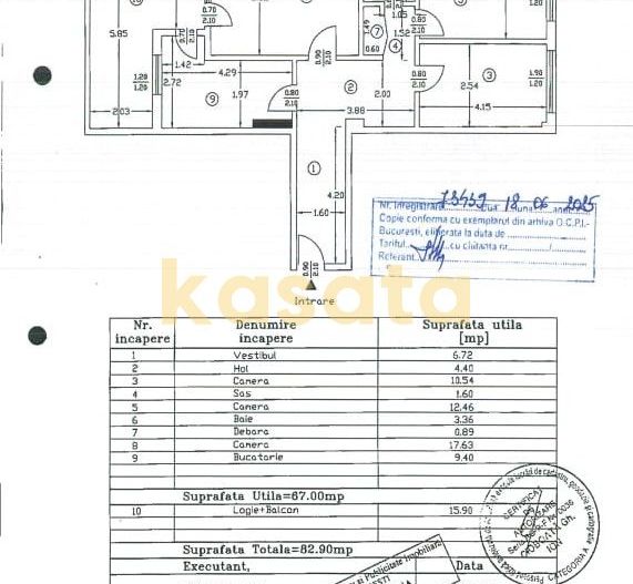 3 Camere | Dorobanți | Vedere Spate | AC | Mobilat | - Schiță 19