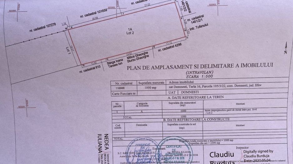 Teren intravilan 1000 mp - Domnesti - Poză 2