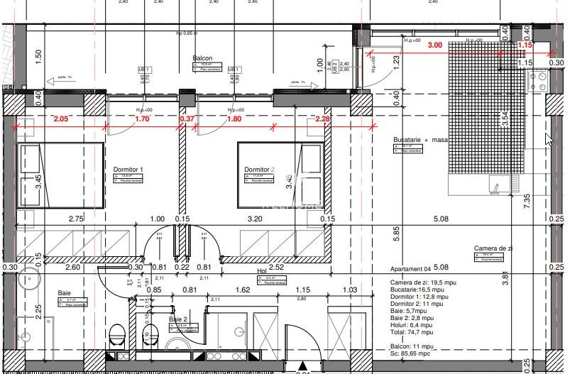 Apartament 75mp LA CHEIE., garaj si boxa, Sibiu - Schiță 11