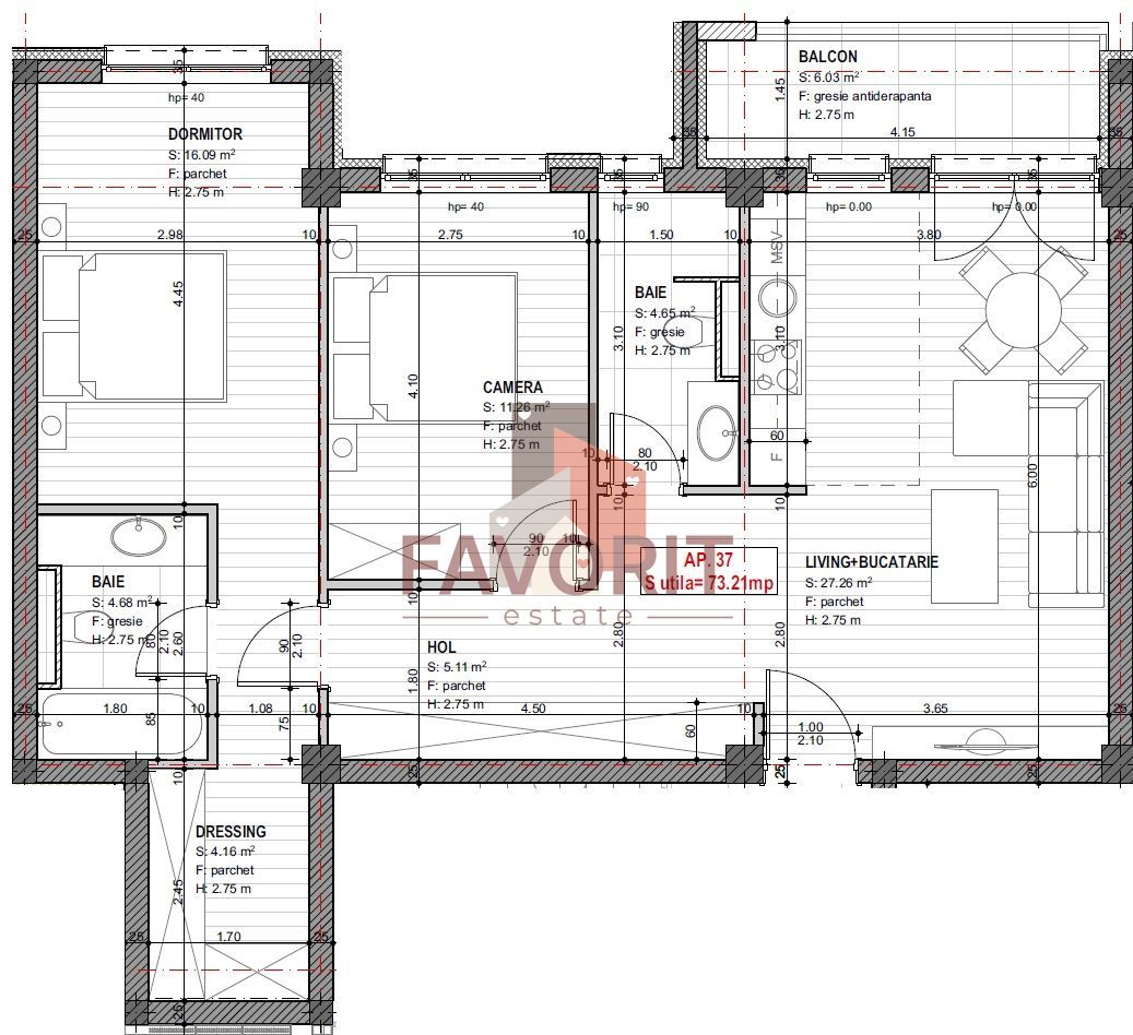 Langa ESO. 73 mp. Bloc nou cu lift. - Schiță 10