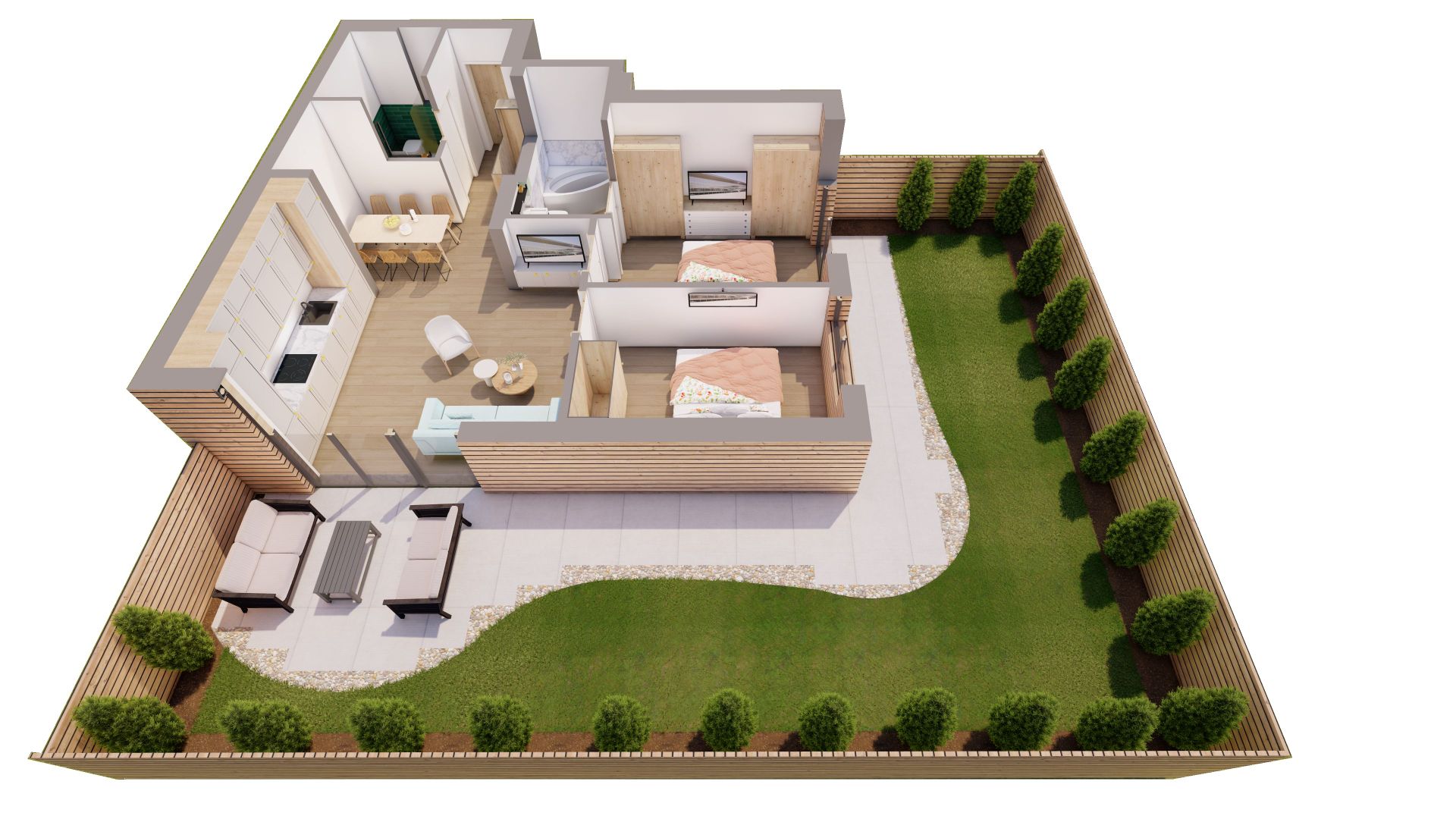 Apartament cu 2 dormitoare si grădină, ARED 9, lângă Atrium. BLOC NOU. - Poză 1