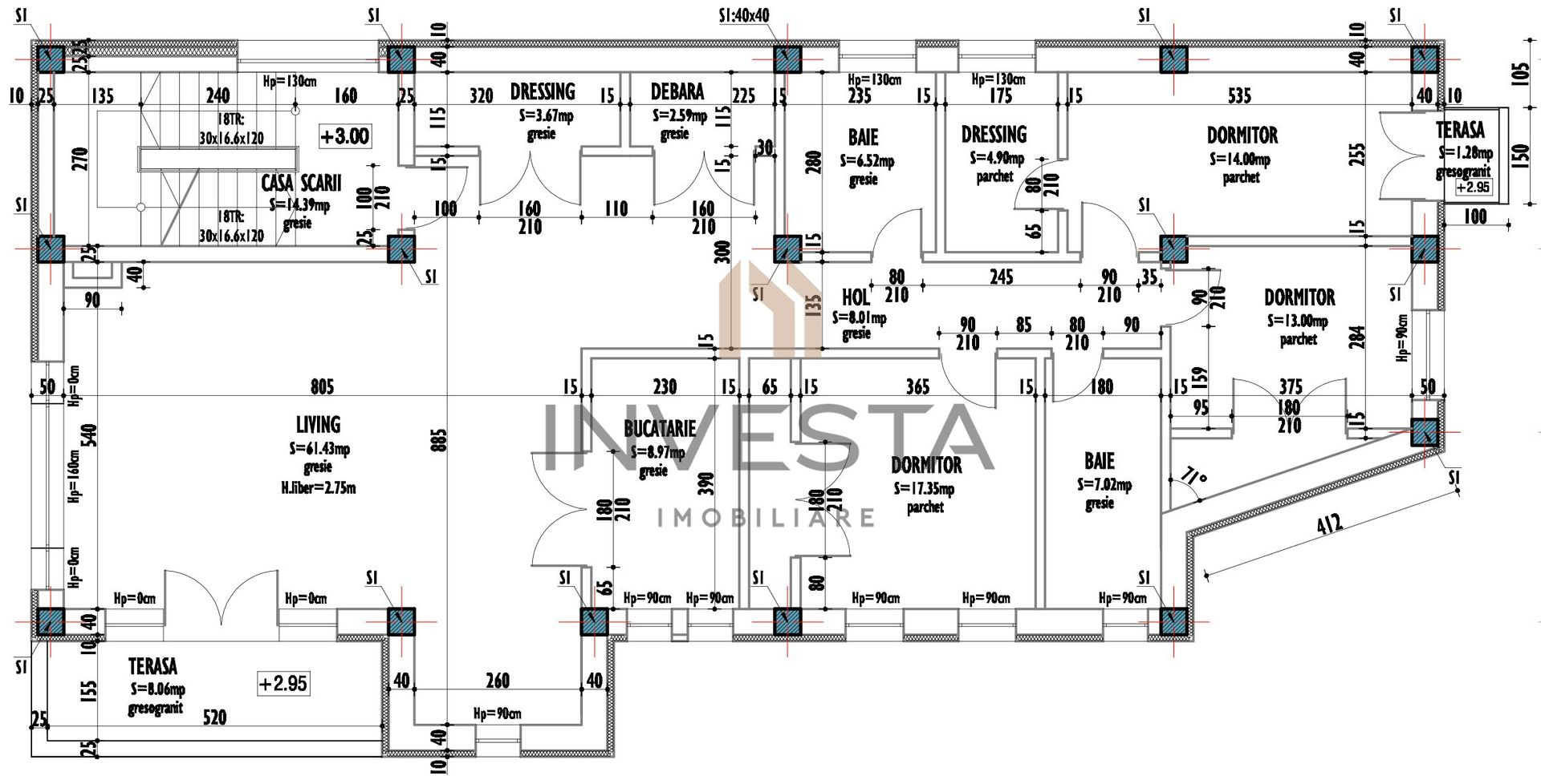 Apartament 4 camere, 161 mp, 2 garaje, Zorilor, zona Ciresilor - Schiță 10