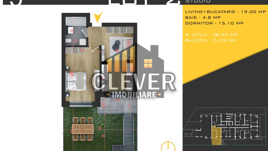 Apartament 2 camere cu Gradina – Direct Dezvoltator – Zona Pallady - Schiță 11