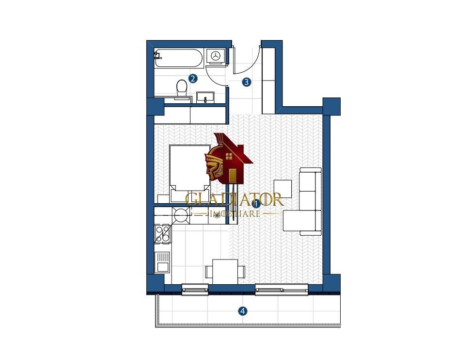 Apartament 1 camera, bloc nou, fara comision, Dealul Galata - Poză 2