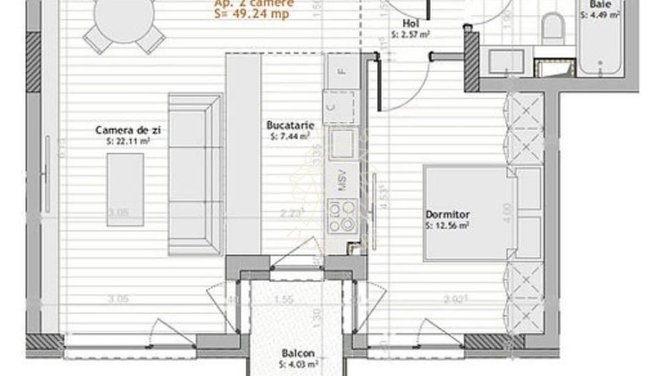 Apartament Ultrafinisat 2 camere 49 mp-balcon-Calea Moldovei - Poză 1