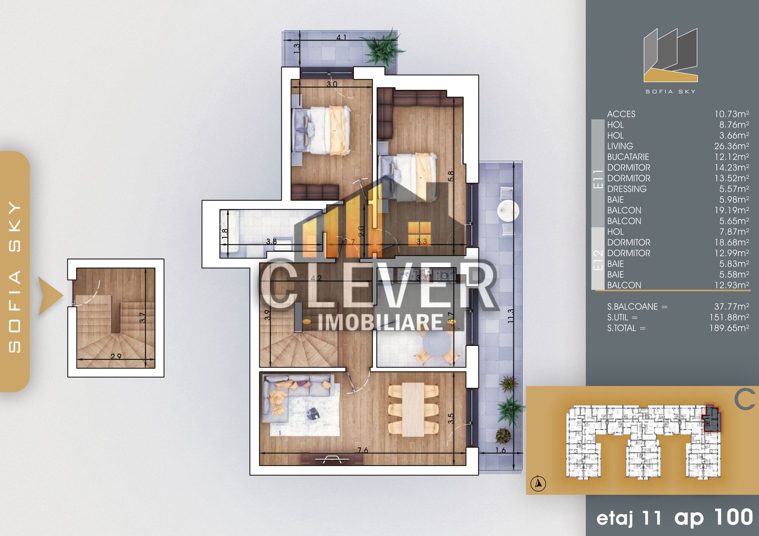 Duplex 5 camere, etaj 11/12,  700m Metrou Teclu - Pallady - Poză 4