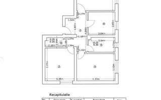 Apartament 3 Camere, 70 mp, Bloc 2016, Strada Cheile Turzii - Schiță 10