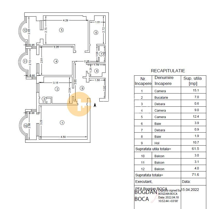 Ultracentral - 3 camere - 2 bai - etaj 3/4 - renovat + Boxa subsol - Poză 10