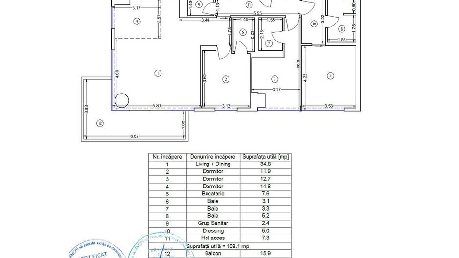 4 CAMERE || VIEW SPECTACULOS UpSite || FLOREASCA+boxa si loc de parcare incluse - Schiță 25