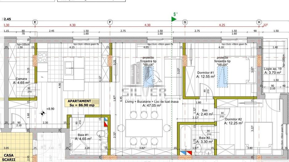 Apartament cu 3/4 camere/87mp/3 minute de statii autobuz. - Poză 3