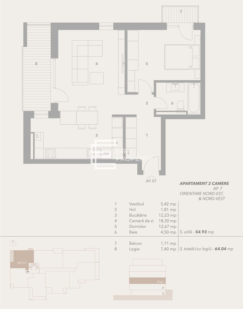 Apartament 2 camere | Comision 0% | Intabulat | Lift | Parcare inclusă | Sibiu - Schiță 8