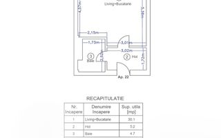 studio Ivory Residence I 43mp I parcare subterana I mobilat si utilat - Poză 12