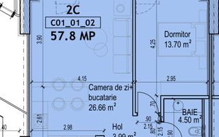 Vânzare apartament cu 2 camere,  complexul One Lake District - Schiță 5
