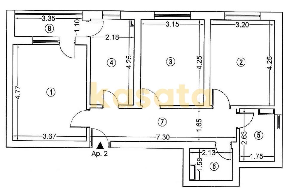 3 Camere 🏢 | Plaza Residence Faza 4 📍 | Parter ⬇️ Boxă 📦 - Schiță 8