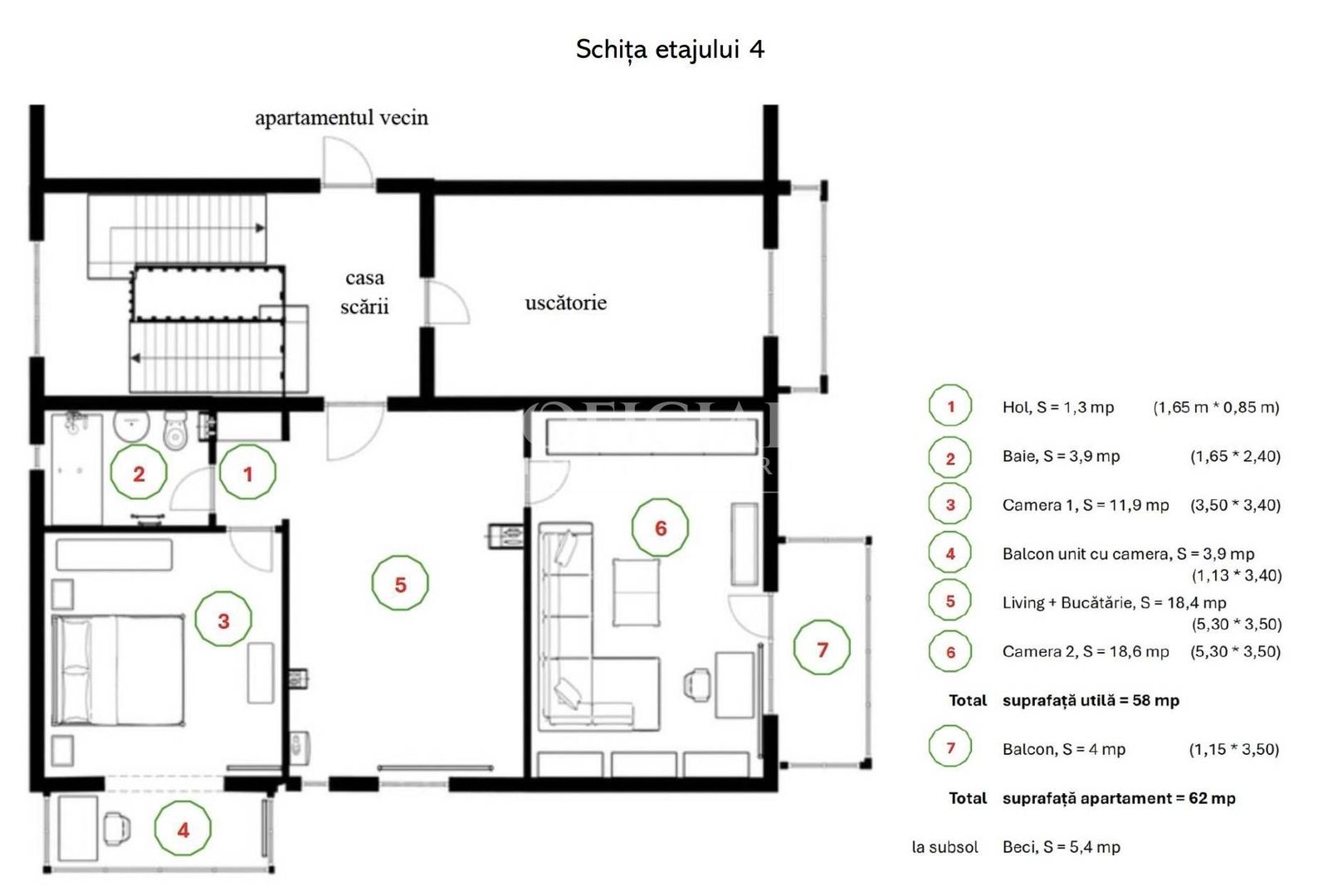 Apartament 2 Camere | 54 Mp | Balcon | Gheorgheni Interservisan - Poză 5