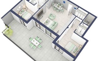 Penthouse 3  camere | Etaj 4 | Balcon 45.6 mp | Turnisor - Poză 3