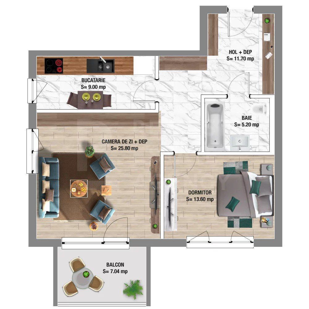 Vânzare, apartament, 2 camere + parcare înclusă în preț, Constanța - Poză 11