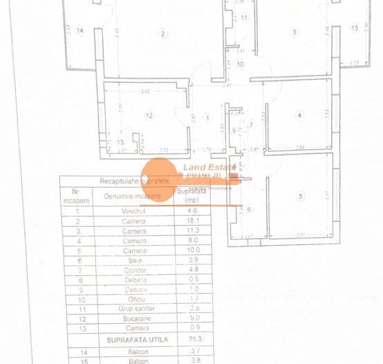 Apartament 4 camere decomandat – Rahova, Șos. Sălaj – Etaj 1 / 4 - Schiță 1