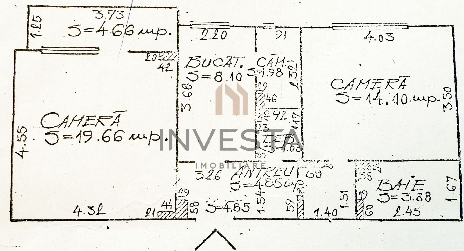 Apartament 2 camere decomandate 58 mp utili, zona strazii Scortarilor! - Schiță 8