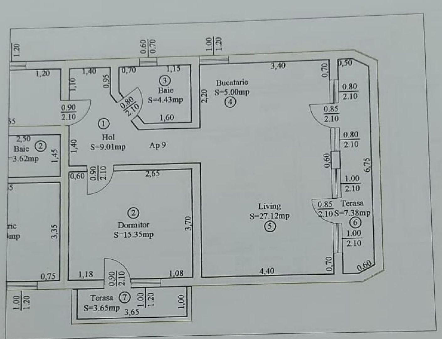 Apartament 2 camere, 61 mp, Turnisor Sibiu - Schiță 11