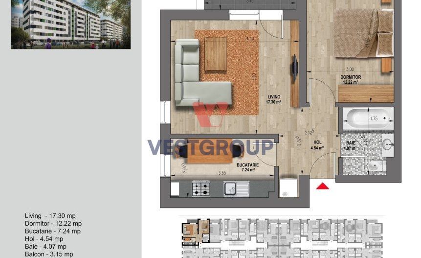 Apartament 2 cam- 48mp utili- decomandat Weiner 12 Residence Direct Dezvoltator - Poză 17