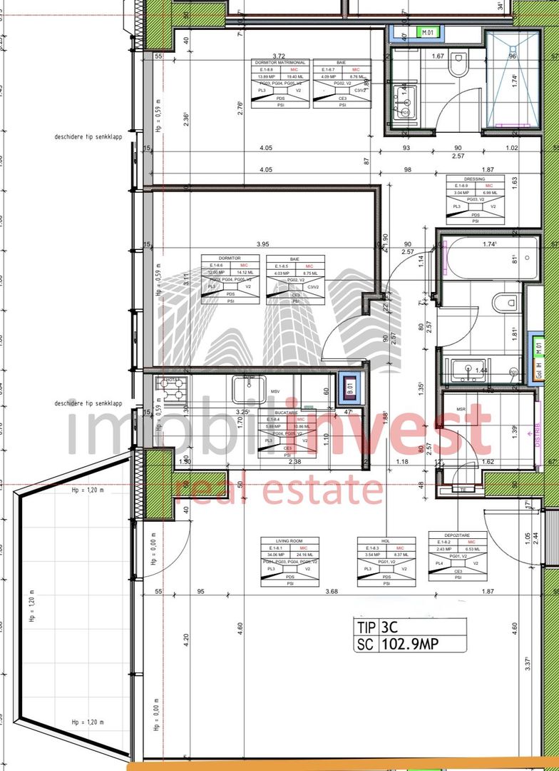 Apartament 3 camere de vanzare Fabrica de Glucoza - Schiță 17