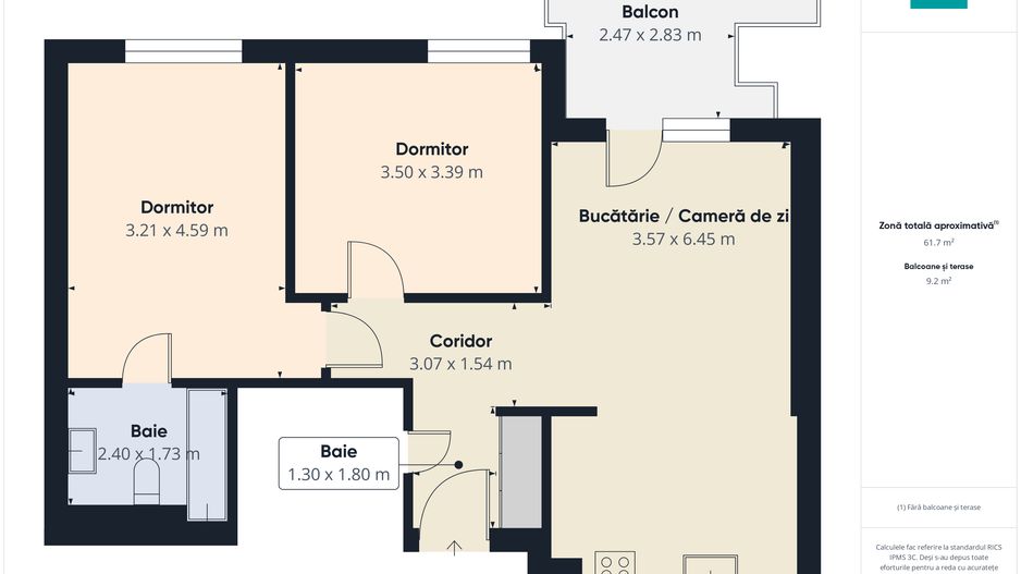 3 camere moderne| Prima închiriere | Cortina North - Poză 9