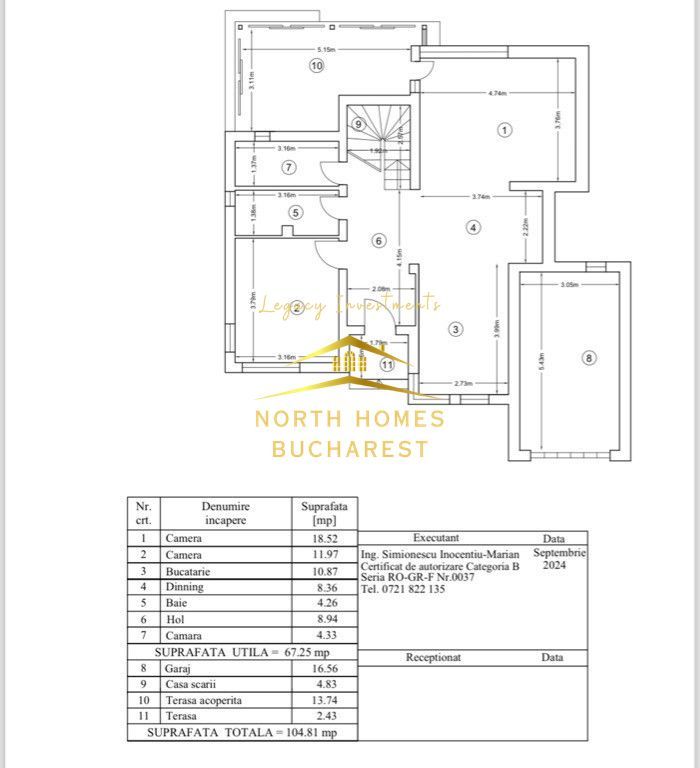 Vila 5 Camere + curte 400mp si 5 locuri parcare + Garaj - zona Pipera - Poză 12