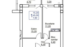 Vânzare apartament cu 1 cameră, 45 mp , str. Chișinău, Cricova - Poză 3