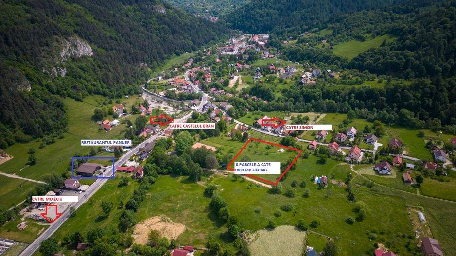 Teren intravilan plat in Bran, 1000 mp, vedere către Bucegi, utilitati - Poză 6