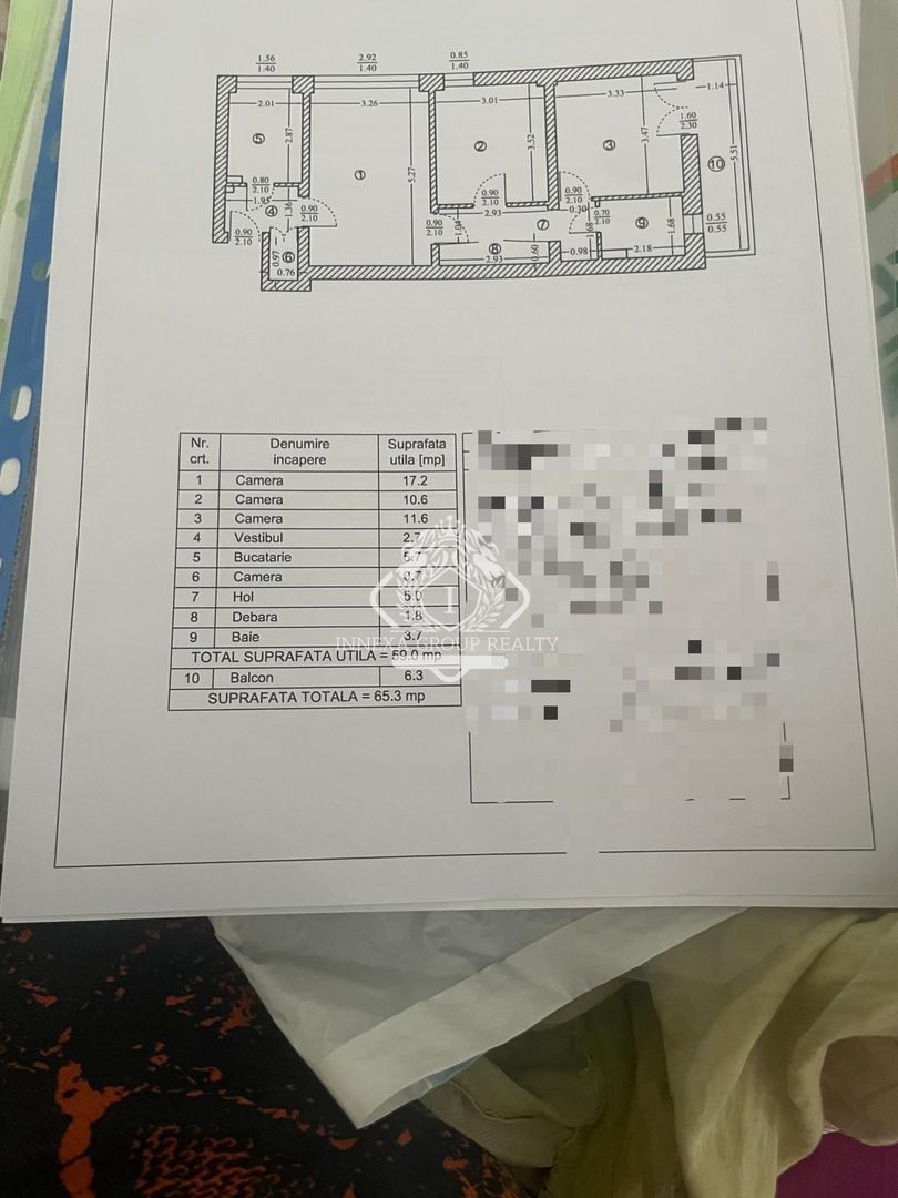 Apartament 3 camere - renovat - nemobilat I Titan - Schiță 6