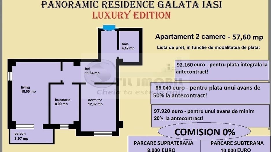 Apartament 2 camere de vanzare in Iasi, Galata, 57,60 mp, bloc nou - Poză 2