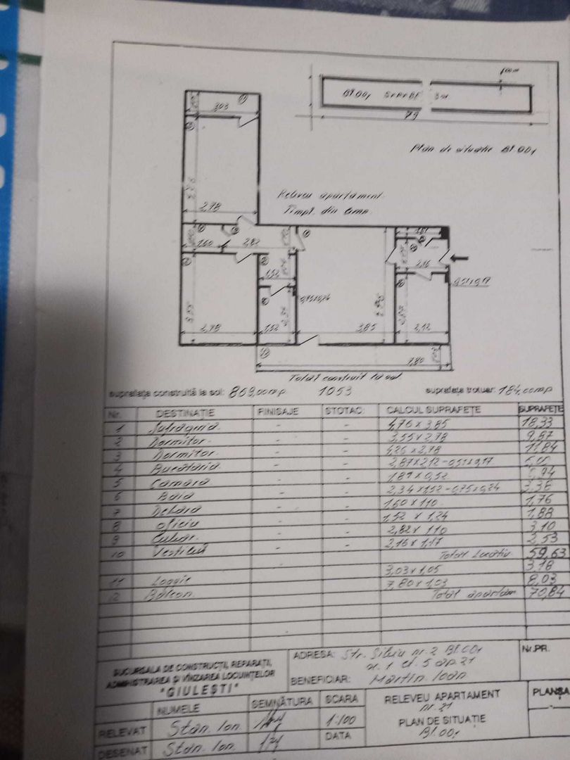 APARTAMENT 3 CAMERE SPATIOS ZONA FAVORIT - Poză 2