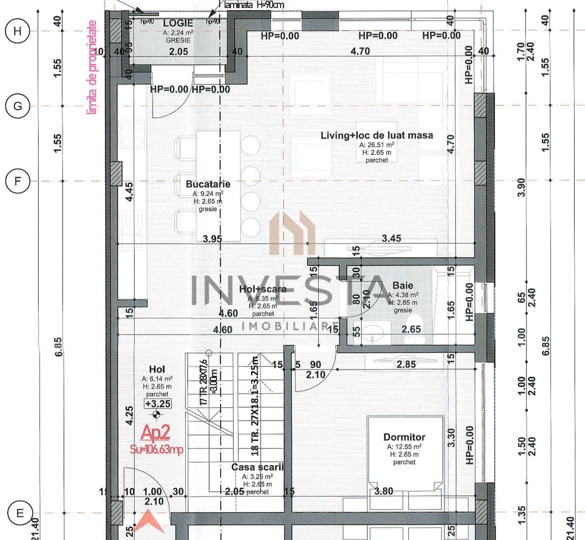 Apartament in vila! 4 camere, 106.67 mp+24 mp terasa! - Schiță 8