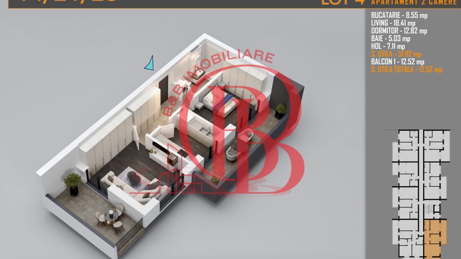 Apartament 2 camere Theodor Pallady-Metrou Nicolae Teclu - Schiță 8