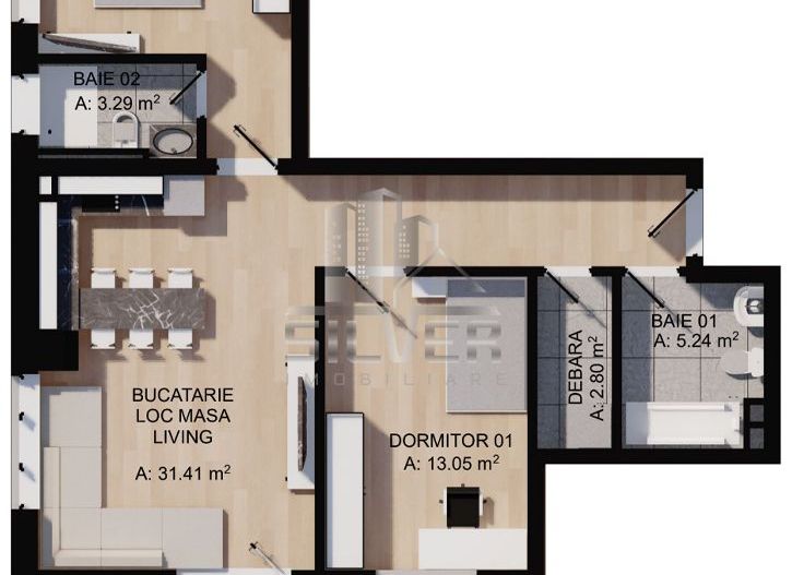Apartament cu 3 camere/68mp/terasa 15mp/zona Eroilor. - Poză 3