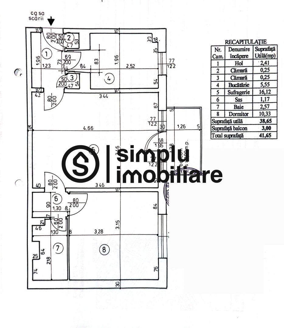 Apartament 2 camere - Craiovita/Orizont - etaj 4/4 - Schiță 7