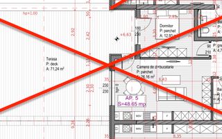 Apartament finisat cu terasă generoasă Imobil nou  Sopor - Schiță 9