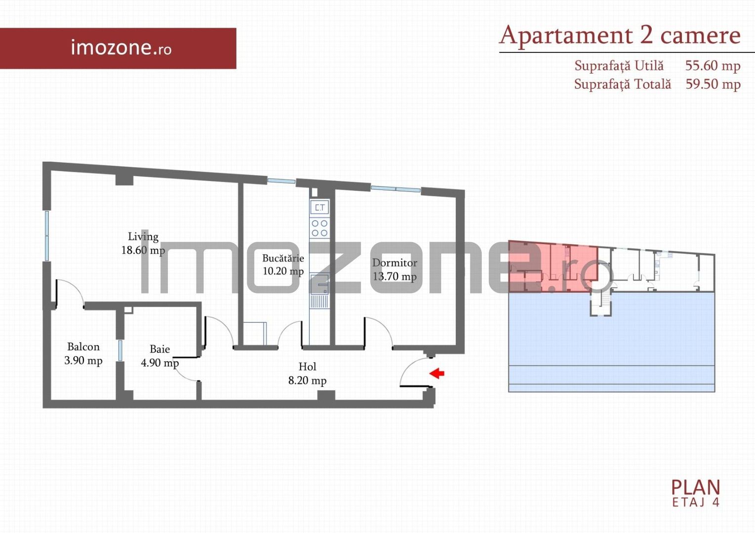 2 camere, 59 mp,decomandat, etaj 4, Margelelor, zona de case, NOU, COMISION 0% - Poză 9