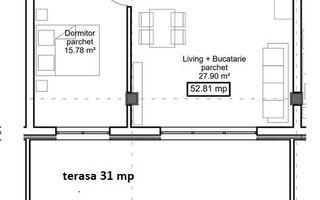 Apartament 2 camere, finisat, parcare, terasa 31 mp,  str Sub Cetate, Floresti - Poză 23