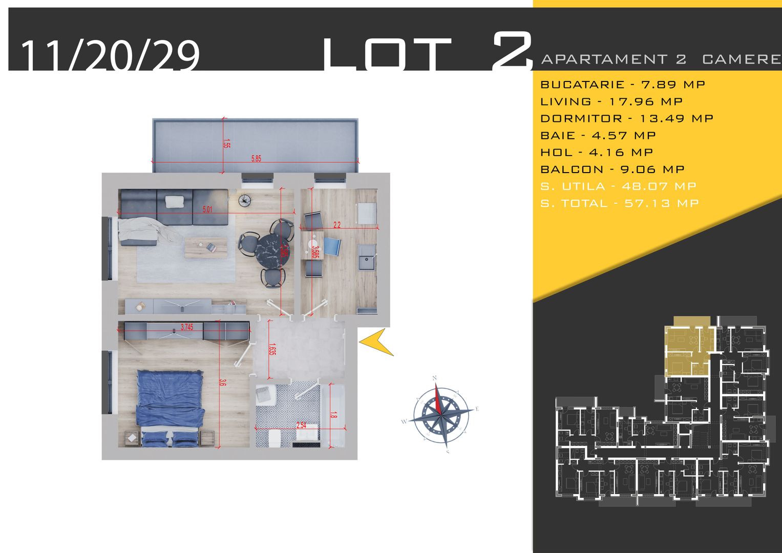 2 camere Parcare Gratis Titan Pallady Pret Promo de Lansare Metrou Nicolae Teclu - Schiță 6