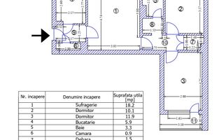 3 Camere 🏢| Etaj 2/10 ⬆️ | Centrală proprie 🔥 | Totul nou ✨ | Metrou - Schiță 15