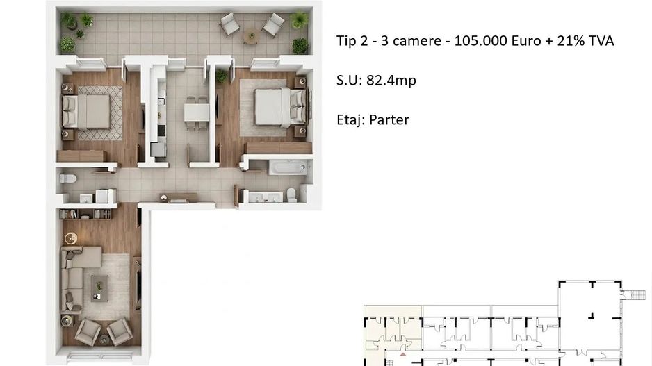 Apartamente 3 camere + Duplex | PLATINUM RESIDENCE Faza 3 - 2026 - Poză 5
