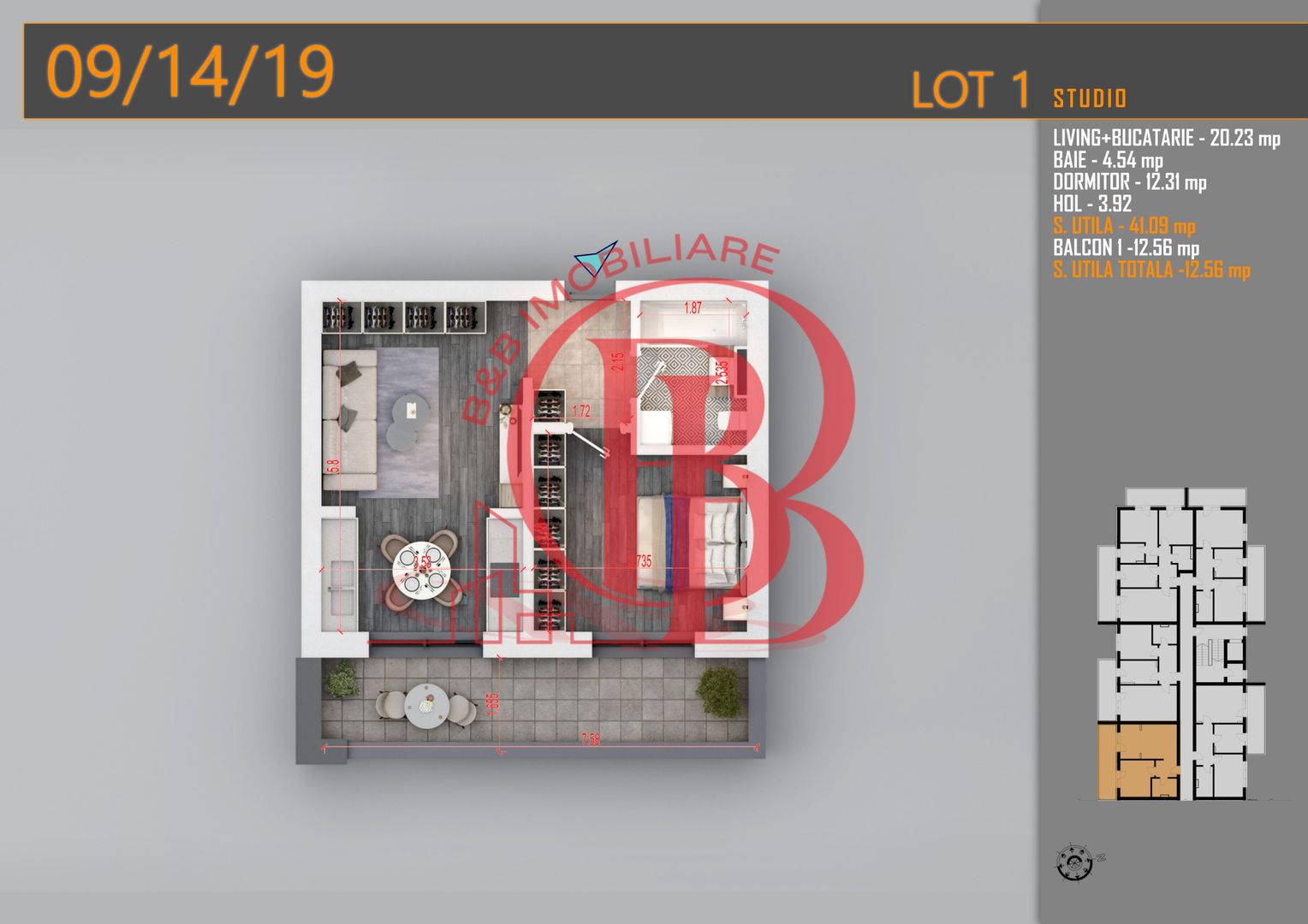 Apartament 2 camere Modern-Theodor Pallady Metrou Teclu - Schiță 2