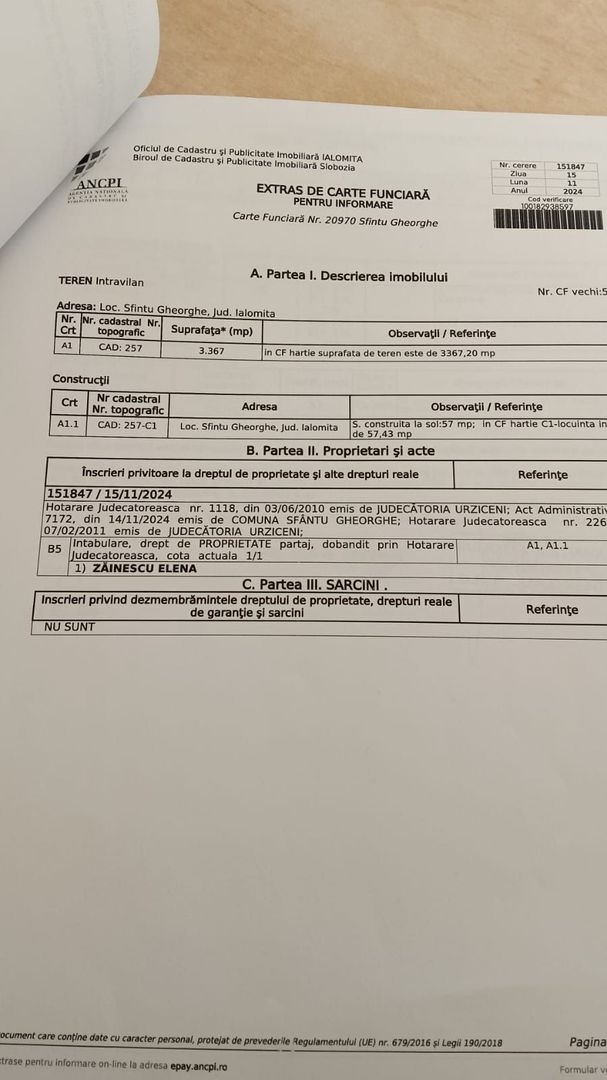 Teren intravilan 3367 mp cu casa demolabile 54 mp puț existent! - Poză 7