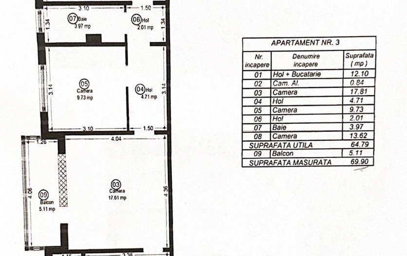 Proprietar vand apartament cu 3 camere, centrala+ baxa, zona Girocului - Poză 13